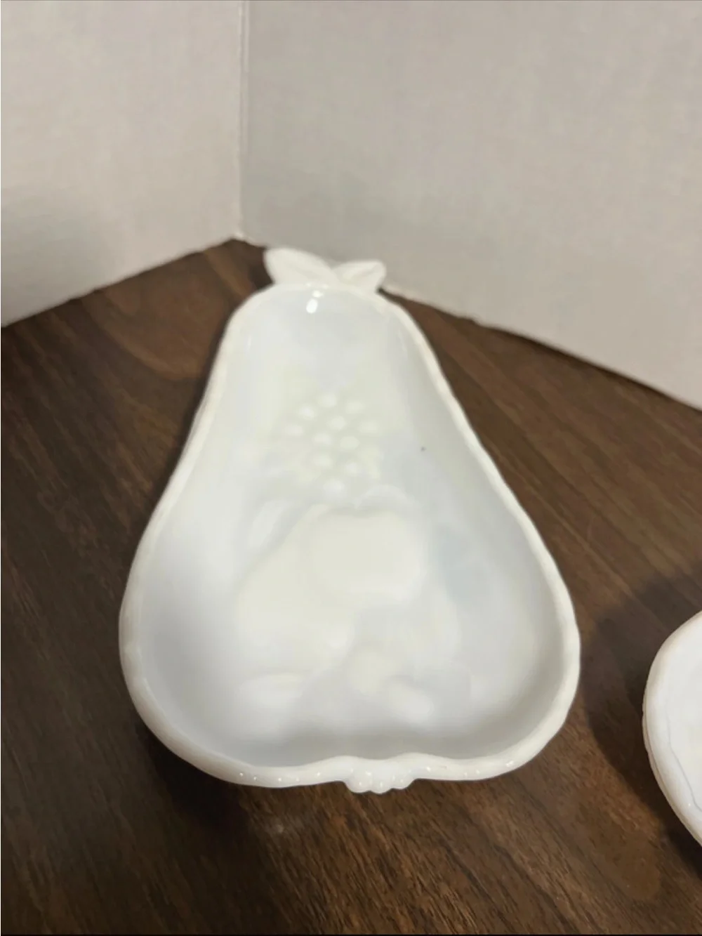 Milk Glass Pear shaped Dishes - Set of 2